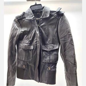 Women's JUNE Black Leather Jacket XS